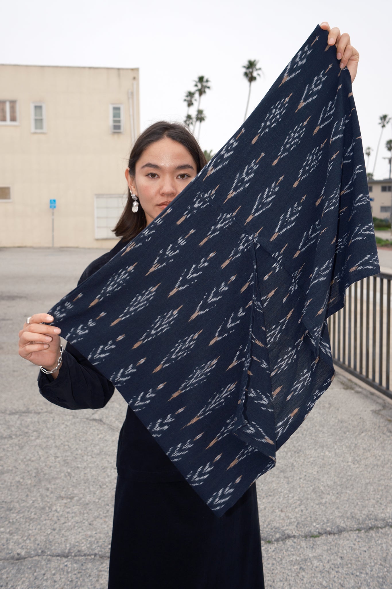 Olive Zero Waste Ikat Shrug