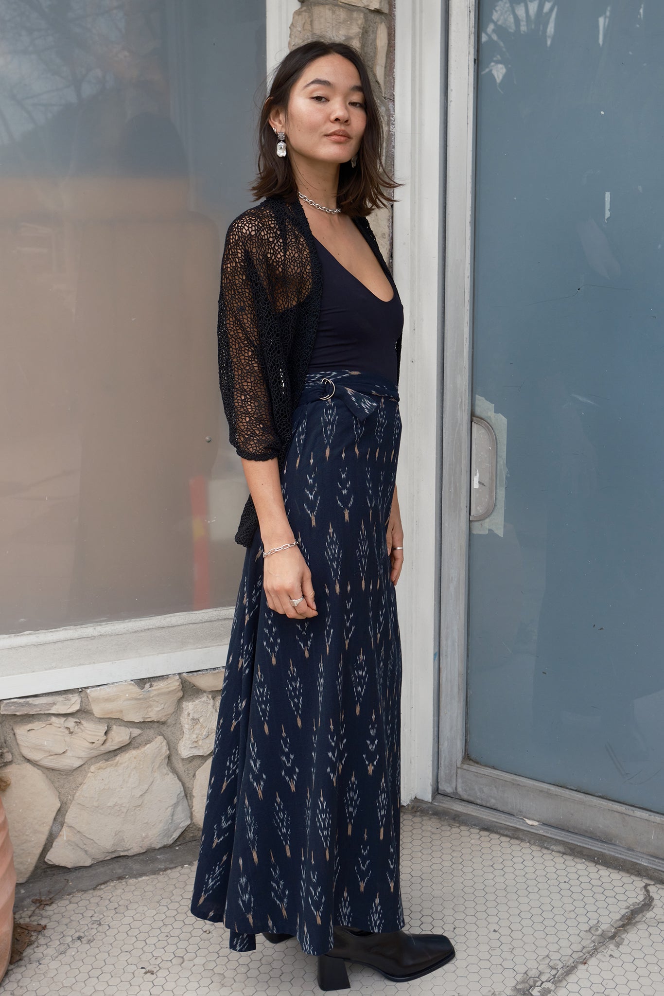 Felix Ikat Maxi Wrap Skirt