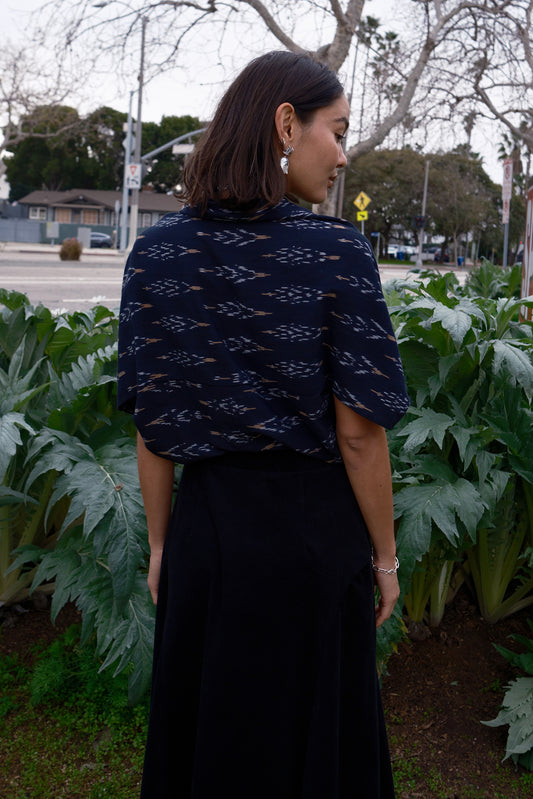 Olive Zero Waste Ikat Shrug