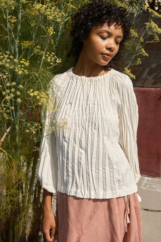 Nettle Silk Pleat Blouse